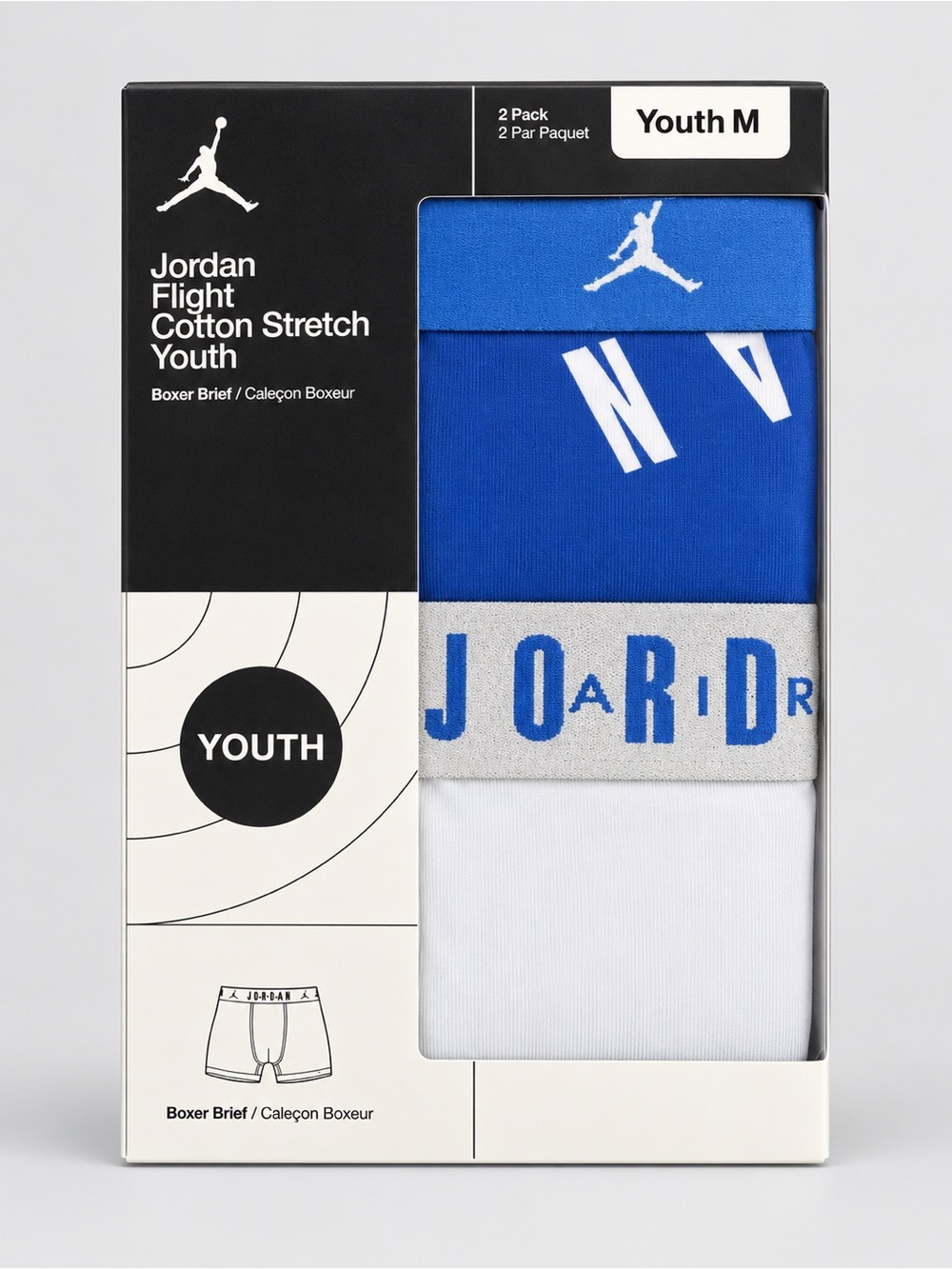 Jordan Flight Dri Fit Youth Cotton Stretch Boxer Briefs - Blue/White